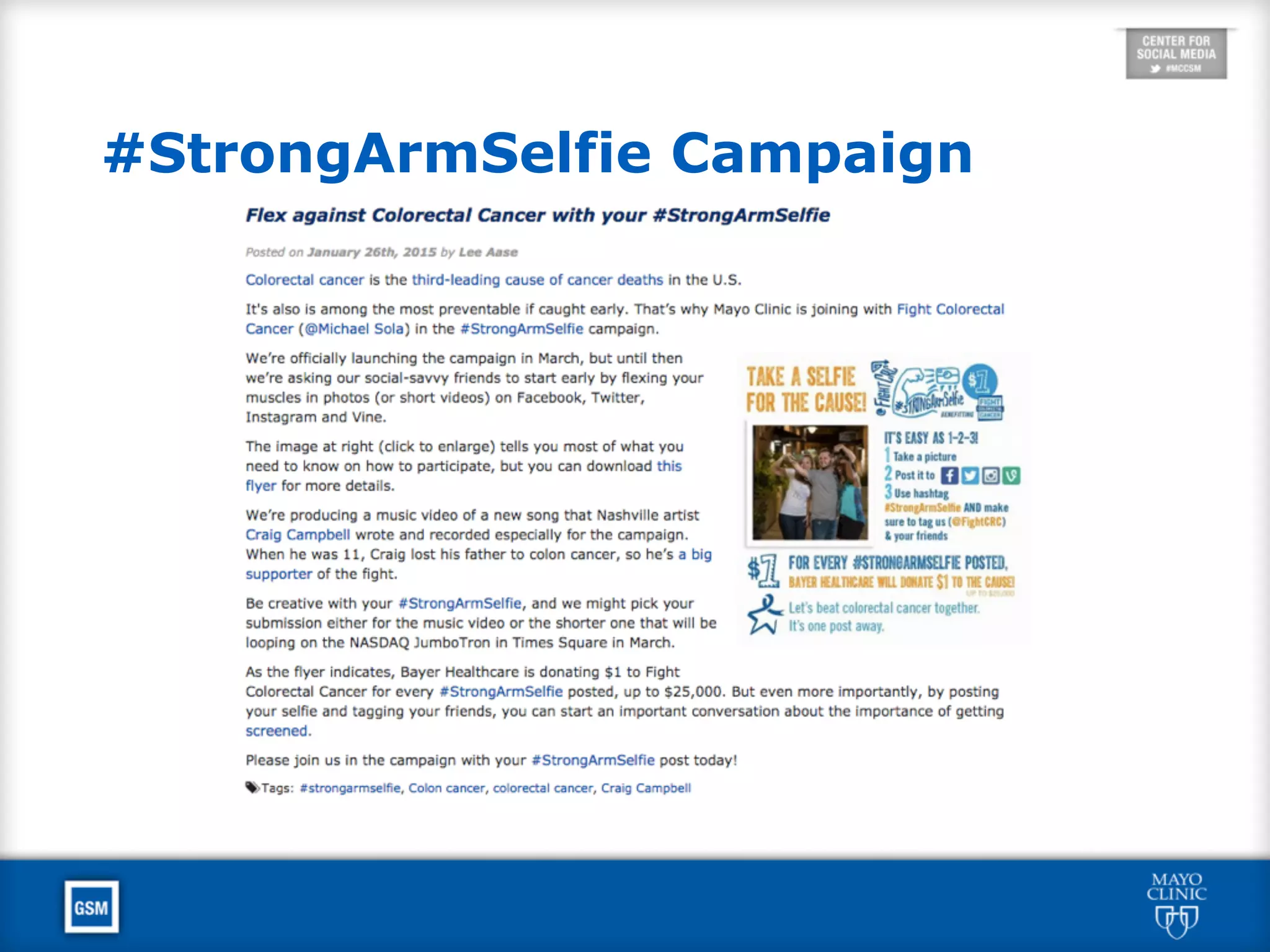 #StrongArmSelfie Campaign
 