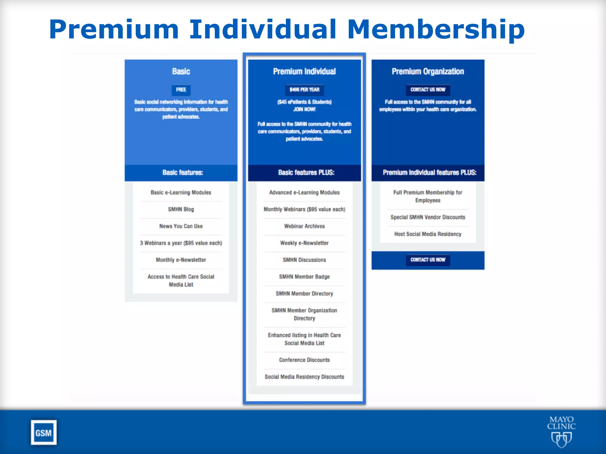 Premium Individual Membership
 