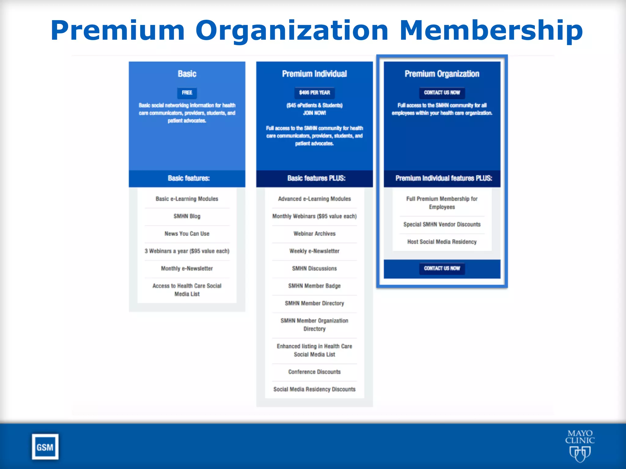 Premium Organization Membership
 