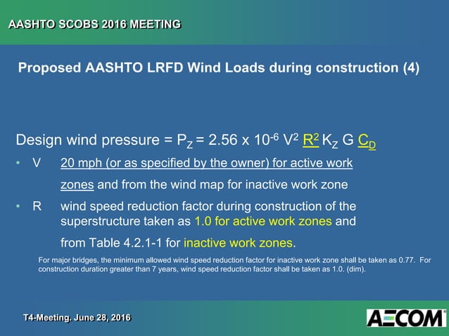 AASHTO T-4 Proposed Guide Specifications for Wind Loads on Bridges ...