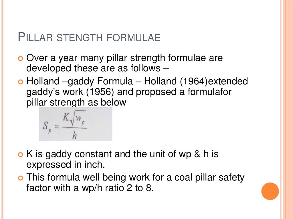 Design of Bord and Pillar method in coal mines