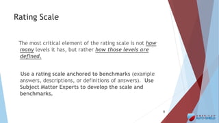9
Five-level Rating Scale
What would one expect or want an outstanding candidate
to give as the best possible answer?
(5 p...