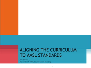 ALIGNING THE CURRICULUM TO AASL STANDARDS 
