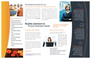 AUDIT ASSISTANT WILL
FIND:
RATE AND TARIFF ERRORS.
MISSING CONTRACT BILLING.
EXORBITANT RENTAL EQUIPMENT
CHARGES.
UNEXPLAINED MONTHLY SERVICE
CHARGES.
NON-OPTIMIZED WIRELESS
PLANS.
COSTLY TEXT MESSAGING
CHARGES.
DATA PLAN AND ROAMING
OPTIMIZATION.
MIS-APPLIED LONG DISTANCE
RATES.
ABANDONED DEVICES STILL ON
THE BILLS
Technology that works for you
AUDIT ASSISTANT HAS AUTOMATED THE TRADITIONAL AUDIT PROCESS
Telecommunications costs are among the top
4 expenses companies pay on an annual
basis. Each month you receive hundreds of
bills and invoices for your voice, data and
wireless telecommunications services.
Basically, you have 22 days to receive,
reconcile, validate and pay the bill before your
vendor hits you with a late fee; an impossible
task!
Companies are overpaying their monthly
telecommunications invoices by as much as
20%. You are paying for services that you no
longer use or exist, the typical bill has
between 5 to 7 errors and lower fees are
available if you only knew where to look and
what to ask for. UTR has created a software
system Audit Assistant that will find and
correct these errors.
flexible solutions to
fit your business needs
20 YEARS OF AUDIT EXPERIENCE
BUNDLED INTO 1 SOFTWARE
SOLUTION.
SOFTWARE LICENSE PROGRAM
You can do it yourself. Really, it s that simple.
Audit Assistant is a web based software system
that is easy to install within your environment
and intuitive to use. We always say if you can
navigate successfully on the internet, than using
Audit Assistant will be a breeze.
Every Audit Assistant software license comes
complete with your vendor s billing detail loaded
and ready to Save UTR will provide training to
get you going and ongoing support to keep you
saving money and validating the ever-changing
charges on your bill.
TEM TOOL-KIT
We have products that manage telecom please
visit www.utrglobal.com to see how we can help
you.
MONTHLY SERVICE PROGRAM
If you don t have the time and resources but
the will to save UTR can do it for you.
Load vendor billing data.
Review the analysis.
Provide a Savings Worksheet to you for approval.
Send the analysis to the vendor for correction.
Follow-up with your vendors.
Track all refunds and credits.
Do it all again next month or transition it to you.
UTR can host your Audit
Assistant system within
our secure computing
environment and provide
you with a monthly service
offering that meets your
business needs. UTR will
work with your team
insuring that all errors are
found and all opportunities
of saving are
implemented:
CUSTOM ANALYSIS
Audit Assistant will identify both
billing errors and cost savings
opportunities. So if charges on
the bill do not match your
contract, plan, rate or tariff the
error will be flagged. Same
goes for opportunities to save
further on your telecom
services. You can count on
Audit Assistant to identify the
issues.
SAVINGS REPORT
You will be amazed at how
easy it is to generate a savings
report. Select the vendor,
select the month, click savings
report! The savings report
lists all the billing issues on
your bill with an explanation.
To send to your vendor for
correction just press the email
button. Simple and Fast.
AUTOMATIC REMINDER
To insure that your savings
get implemented in a timely
fashion, Audit Assistant has a
built-in reminder function that
will send emails or text
messages to you and your
vendor. Your savings are
important and Audit Assistant
knows it!
 