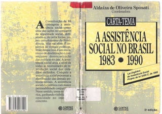 A assistência social no brasil 1983 1990 carta tema-aldaíza de oliveira sposati 2ª. edição