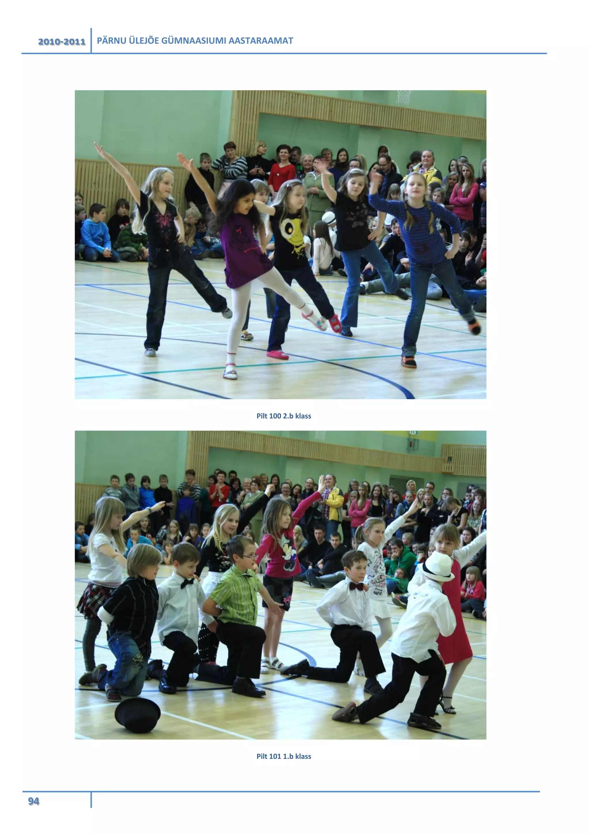 2010-2011 PÄRNU ÜLEJÕE GÜMNAASIUMI AASTARAAMAT
94
Pilt 100 2.b klass
Pilt 101 1.b klass
 
