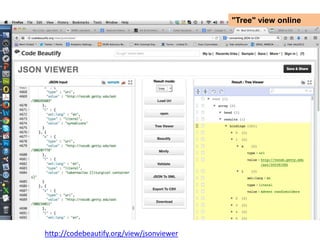 "Tree" view online 
http://codebeautify.org/view/jsonviewer 
 