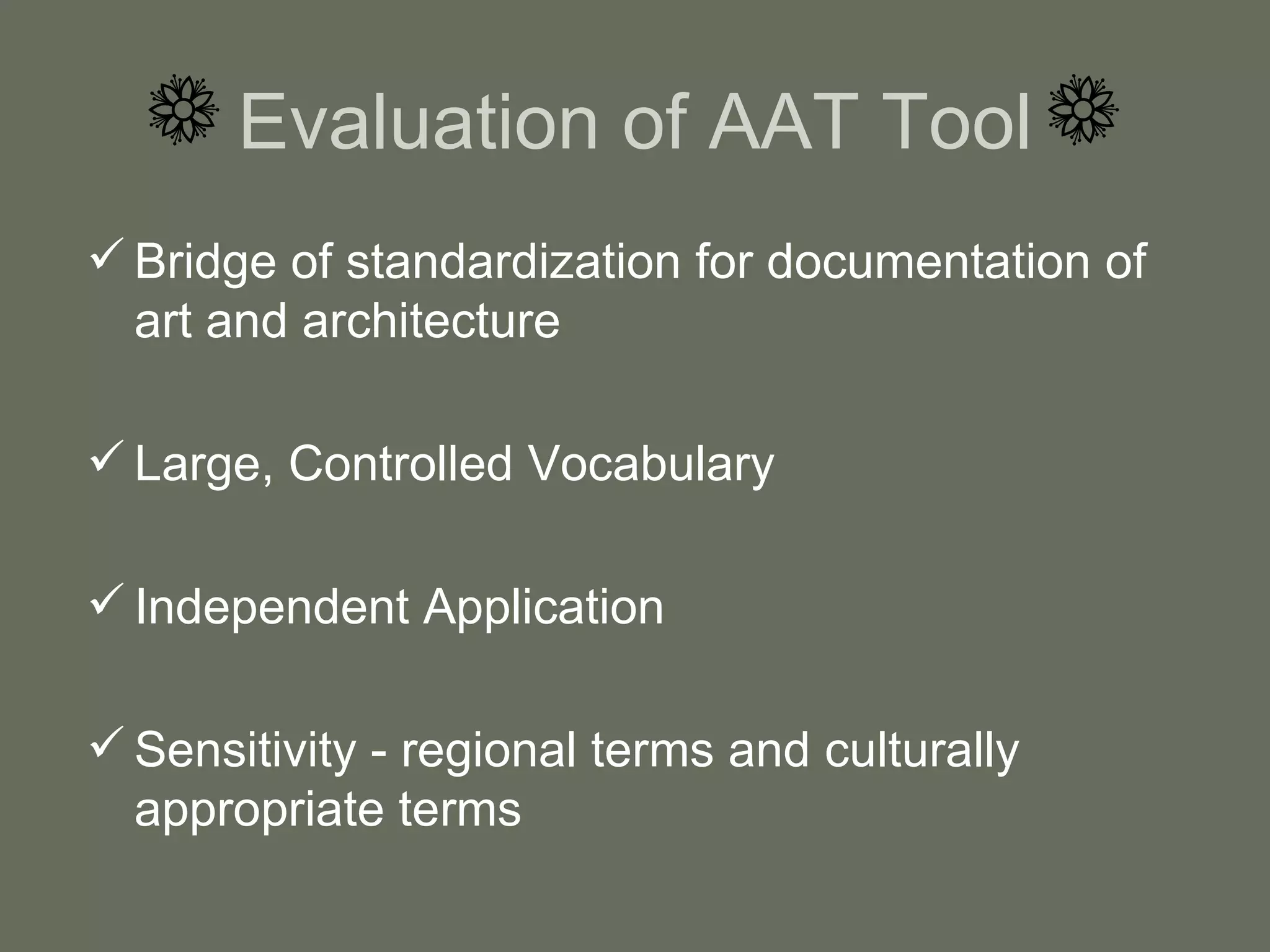 Art and Architecture Thesaurus PPT