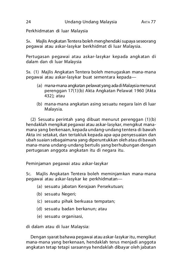 akta angkatan tentera pdf akta angkatan tentera pdf