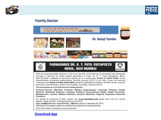 Application
Family Doctor
Dr. Balaji Tambe
Download-App
 