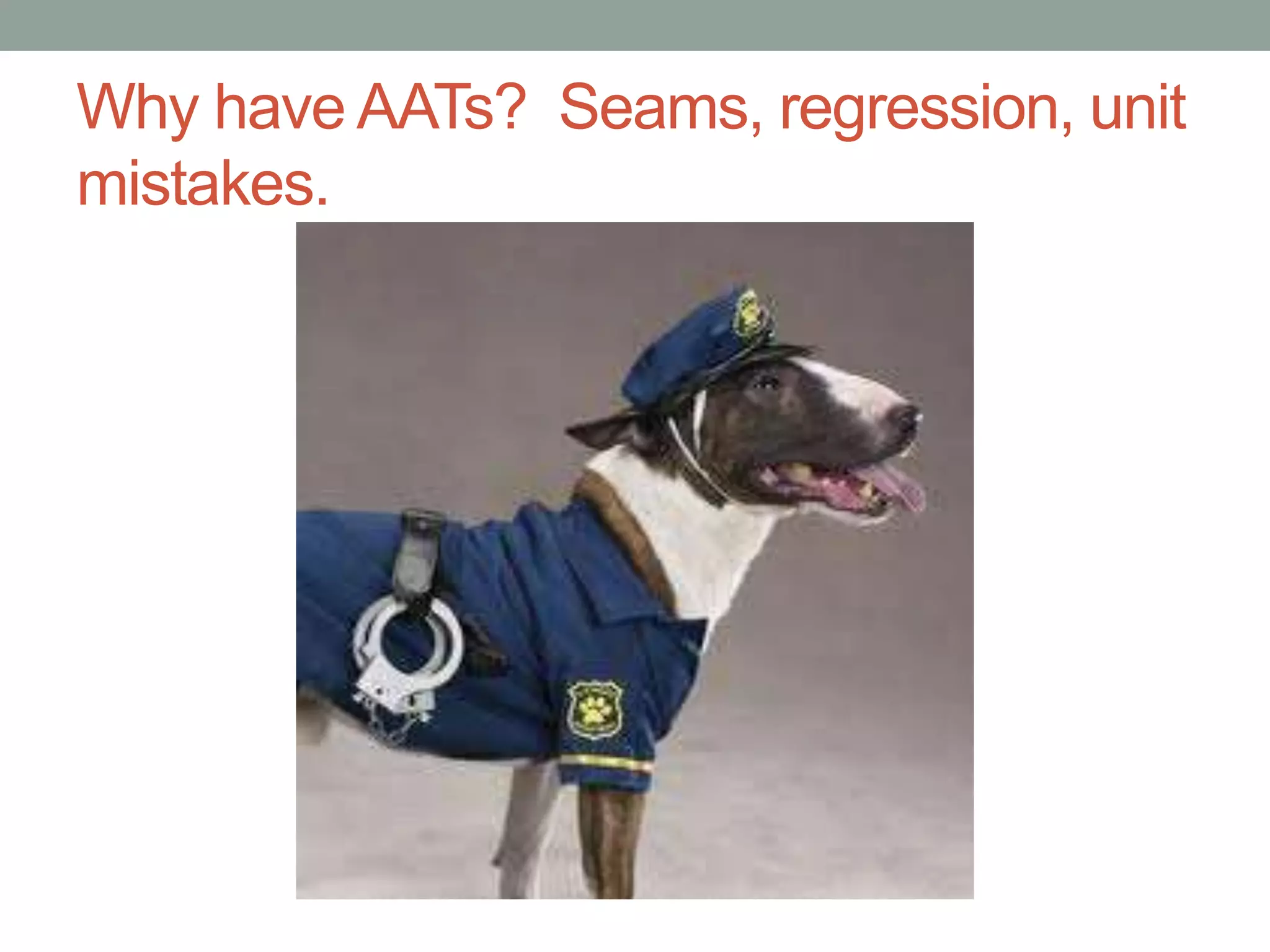 Automation
“There’s no place for
human beings to be
doing regression testing
manually.”
-Jez Humble
 
