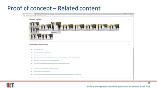 Artificial Intelligence (AI) in media applications and services © IRT 2019
42
Proof of concept – Related content
 