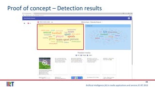 Artificial Intelligence (AI) in media applications and services © IRT 2019
43
Proof of concept – Detection results
 