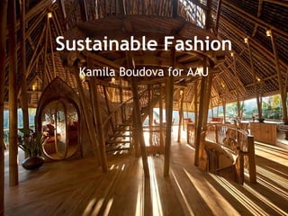 Sustainable Fashion
Kamila Boudova for AAU
 