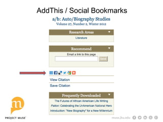AddThis / Social Bookmarks