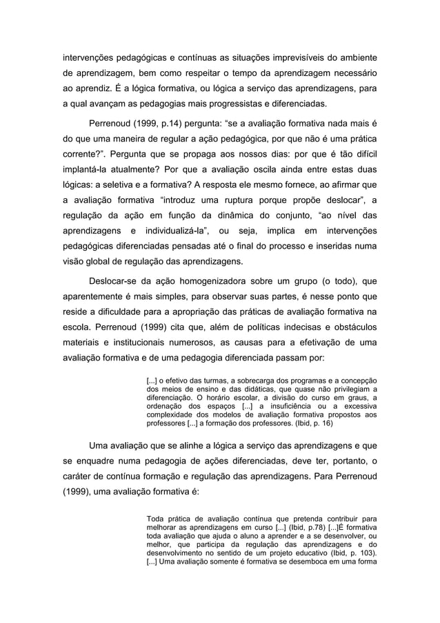A avaliação como prática pedagógica diferenciada | PDF