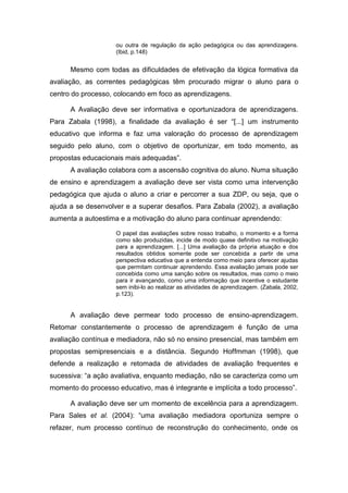 A avaliação como prática pedagógica diferenciada | PDF