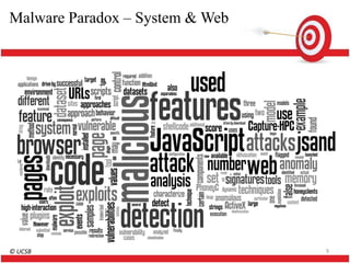 Malware Paradox – System & Web




© UCSB                           9
 