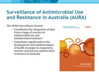 Surveillance of Antimicrobial Use and
Resistance in Australia (AURA)
National
Notifiable
Diseases
Surveillance
System
Nati...