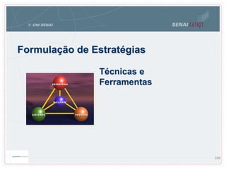 Formulação de Estratégias
Técnicas e
Ferramentas
108
 