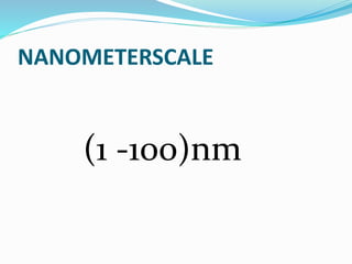 NANOMETERSCALE
(1 -100)nm
 