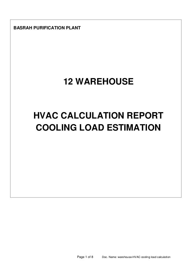 Ab Bp Warehouse Hvac Calculation