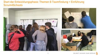 S E L B S T S I C H E R Z U M E R F O L G
Start der Entwicklungsphase: Themen & Teamfindung + Einführung
Scrum4Schools
13
 
