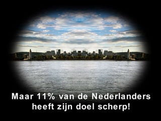 Maar 11% van de Nederlanders heeft zijn doel scherp! 
