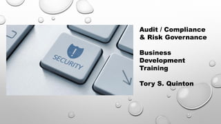 Audit / Compliance
& Risk Governance
Business
Development
Training
Tory S. Quinton
 