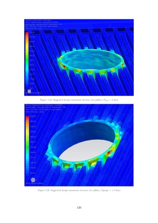 Figure 118: Suggested design maximum stresses (no pillars, Pgauge = 0 bar)
Figure 119: Suggested design maximum stresses (no pillars, Pgauge = 1.5 bar)
120
 