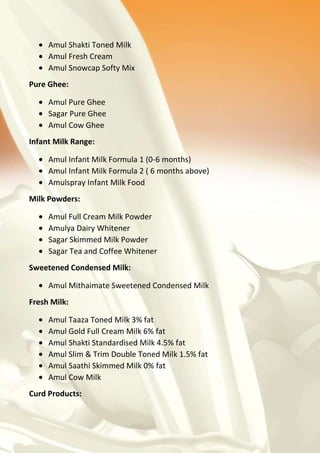 analysis on amul products | DOCX