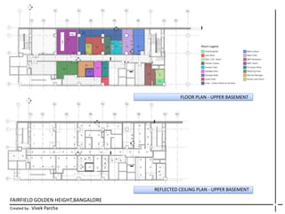 FAIRFIELD GOLDEN HEIGHT,BANGALORE
Created by : Vivek Parcha
FLOOR PLAN - UPPER BASEMENT
REFLECTED CEILING PLAN - UPPER BASEMENT
 