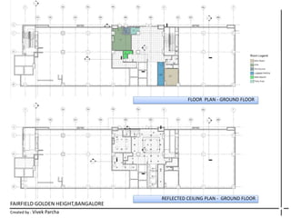FAIRFIELD GOLDEN HEIGHT,BANGALORE
Created by : Vivek Parcha
FLOOR PLAN - GROUND FLOOR
REFLECTED CEILING PLAN - GROUND FLOOR
 