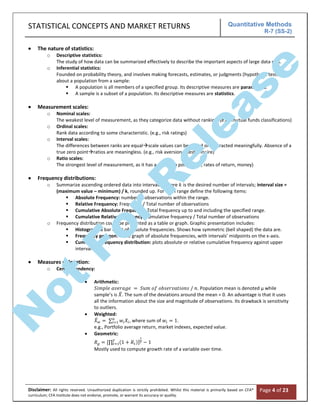 Quantitative methods - Level I - CFA Program | PDF