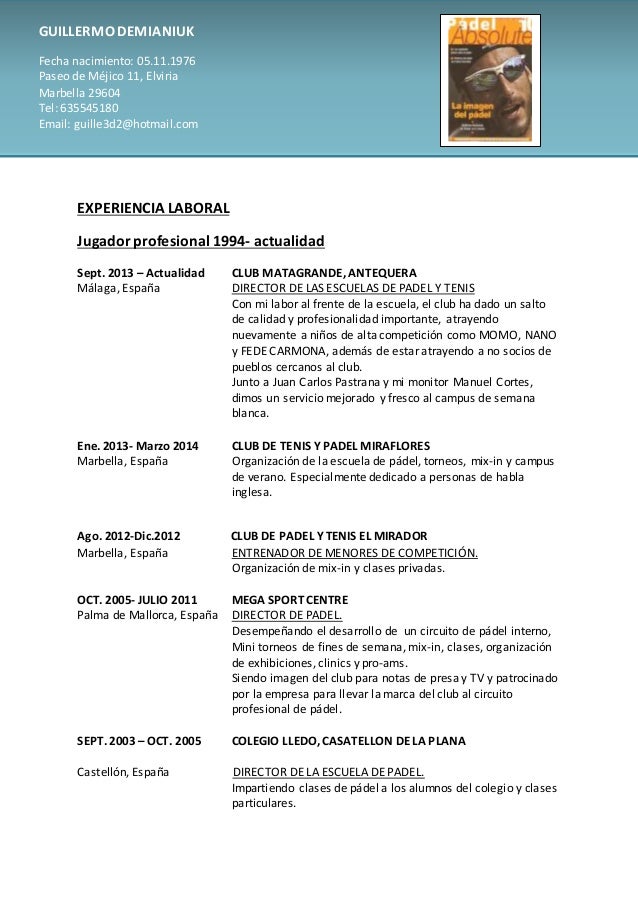 Ejemplos De Currículum Vitae Hechos España