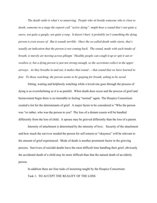 Death Rattle Vs Snoring death and bereavement | DOC