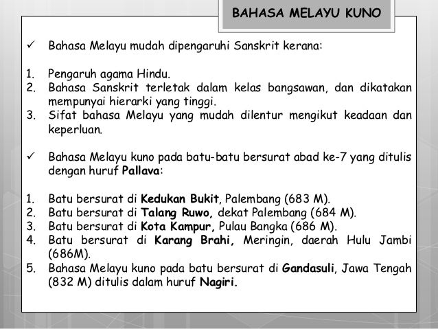 Asal Usul Bahasa  Melayu