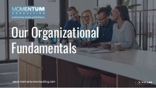 Our Organizational
Fundamentals
www.momentumconsulting.com
 