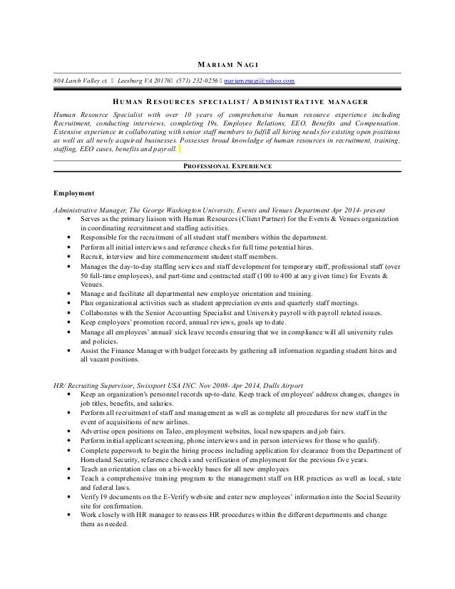 Mariam Nagi Resume Human Rights