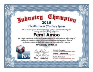 University of Dallas
Femi Amoo
2016
 