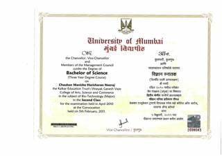 BT Degree(Mumbai University)