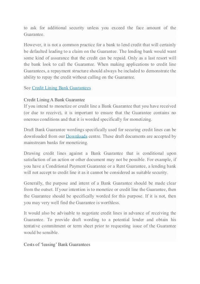 Leasing Bank Guarantee
