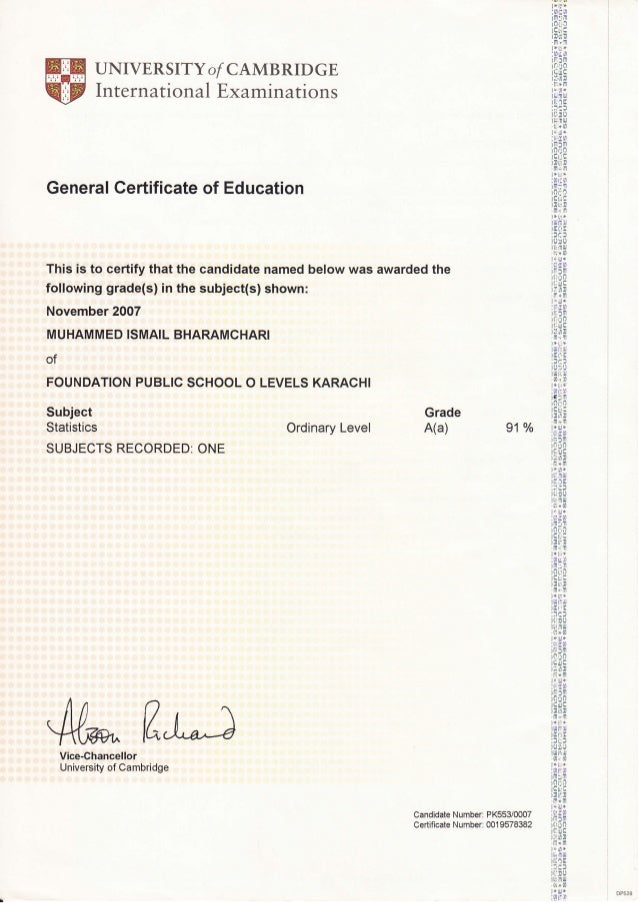 O Level Result