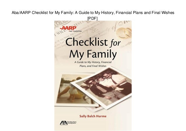 aarp checklist for my family pdf