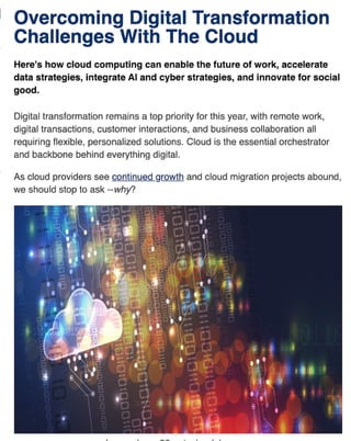 Overcoming Digital Transformation Challenges With The Cloud