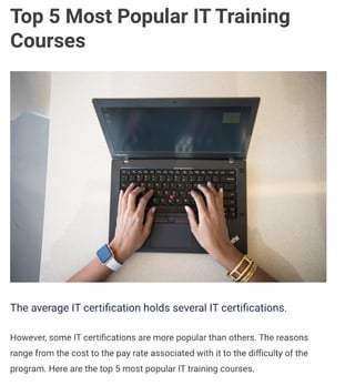 Top 5 Most Popular IT Training Courses
