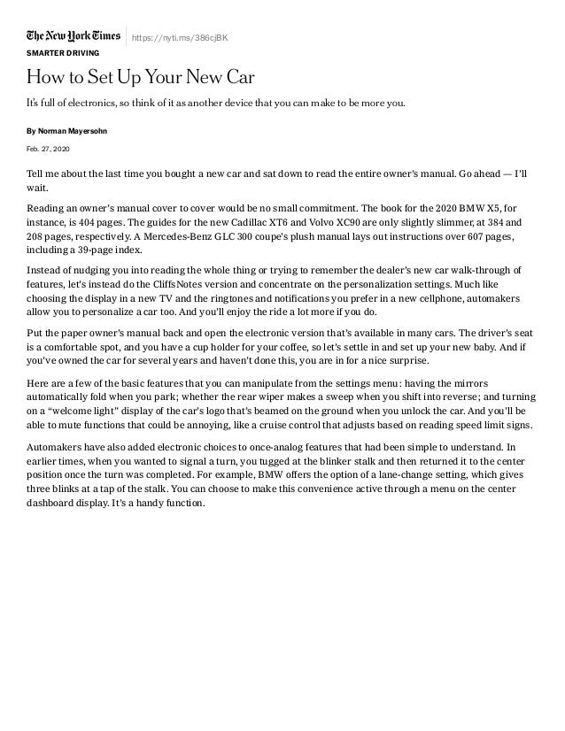 How to Set Up Your New Car