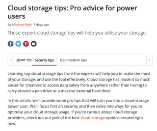 Cloud storage tips: Pro advice for power users