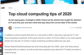 Top cloud computing tips of 2020