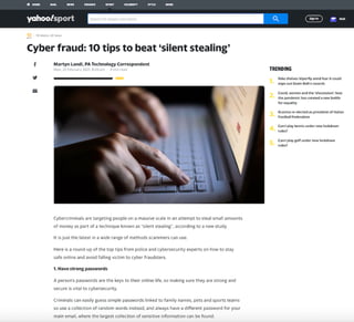 Cyber fraud: 10 tips to beat "silent stealing"